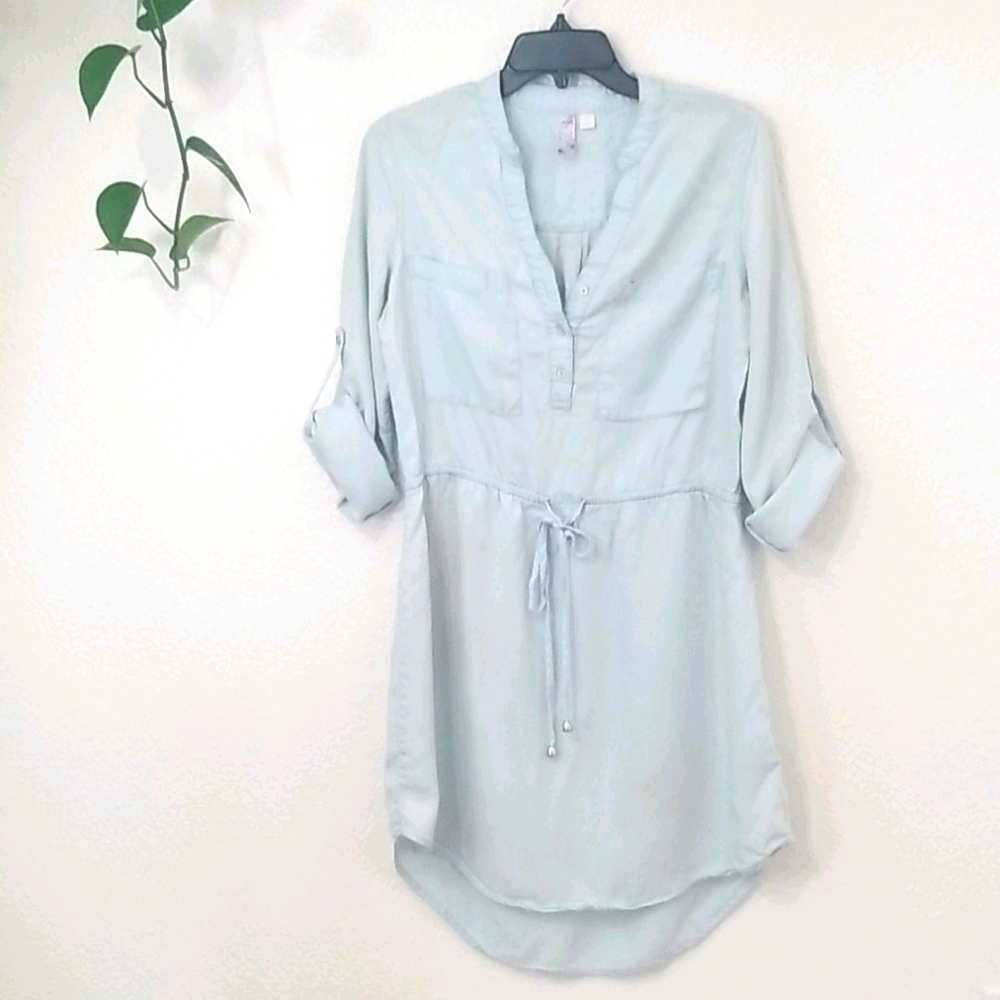 Casual faux denim mini dress